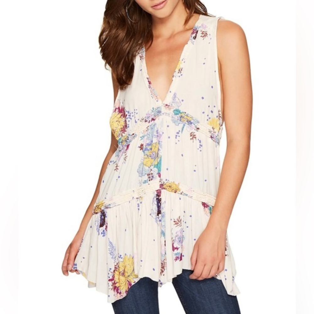 Free People Women’s Purple‎ Haze Printed Tunic XS